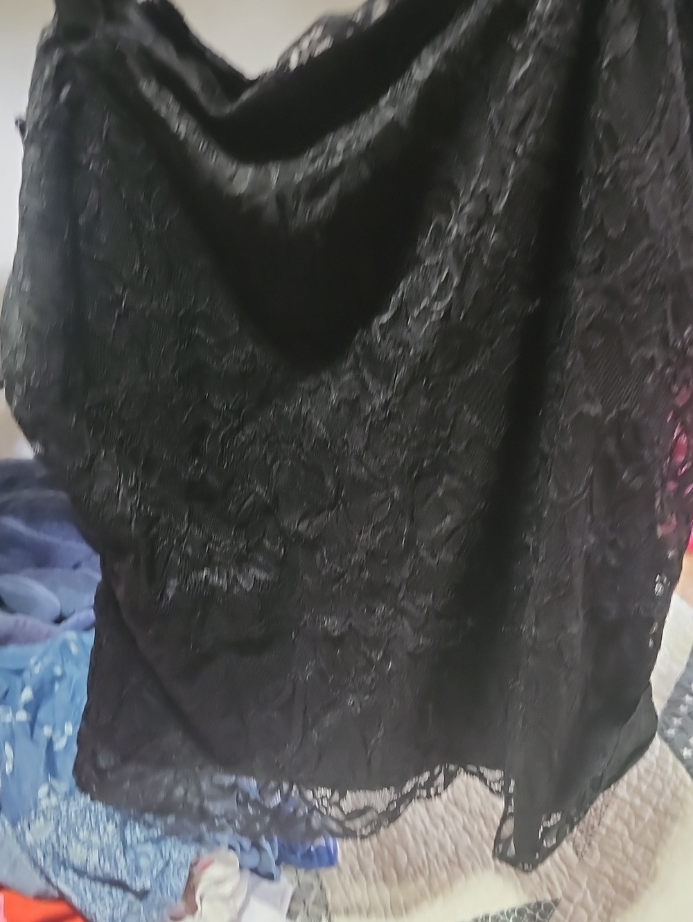 Coldwater Creek Black Lace Floral Camisole